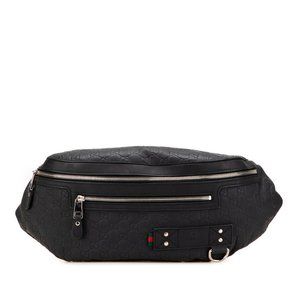 Gucci Guccissima Body Bag/Waist Bag 246409 Black Leather/Rubber Men's GUCCI